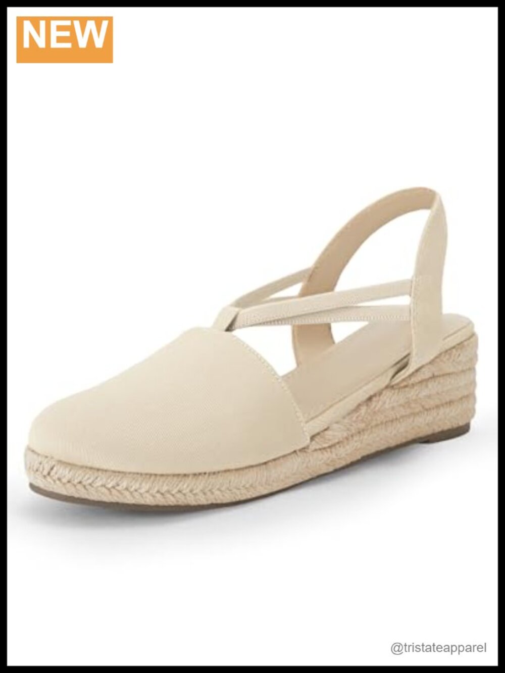 Coutgo Women's Platform Wedge Espadrille Slingback Slip On Closed Toe Sandal